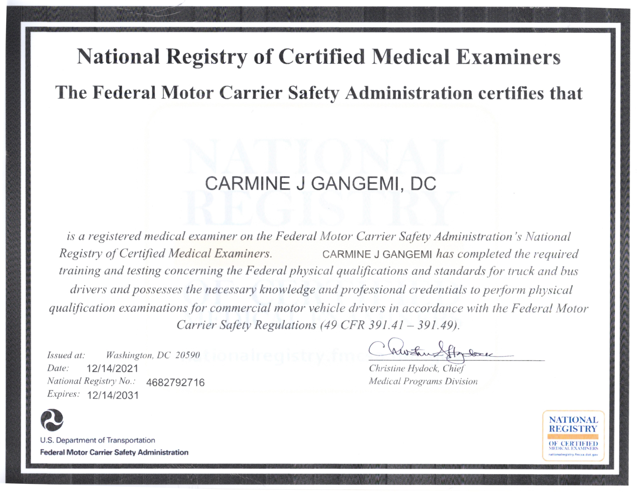 National Registry of Certified Medical Examiners